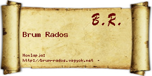 Brum Rados névjegykártya